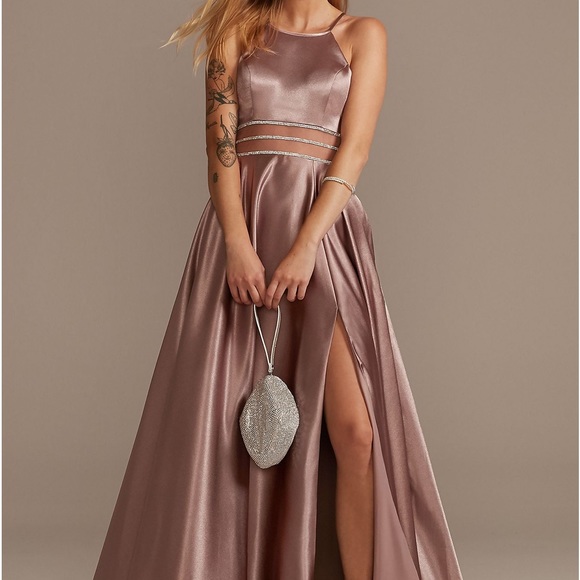 Size 0 formal dress bought from David’s Bridal. Worn once, in perfect condition - Picture 1 of 4